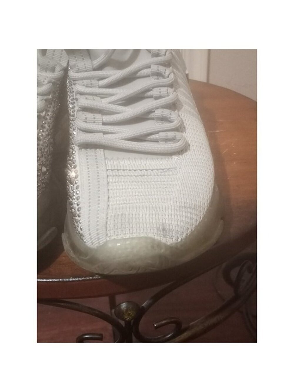 Steve Madden Womens Maxima-R White Bling Rhinestones Concert Sneaker Shoe Sz 8.5 - Picture 8 of 12